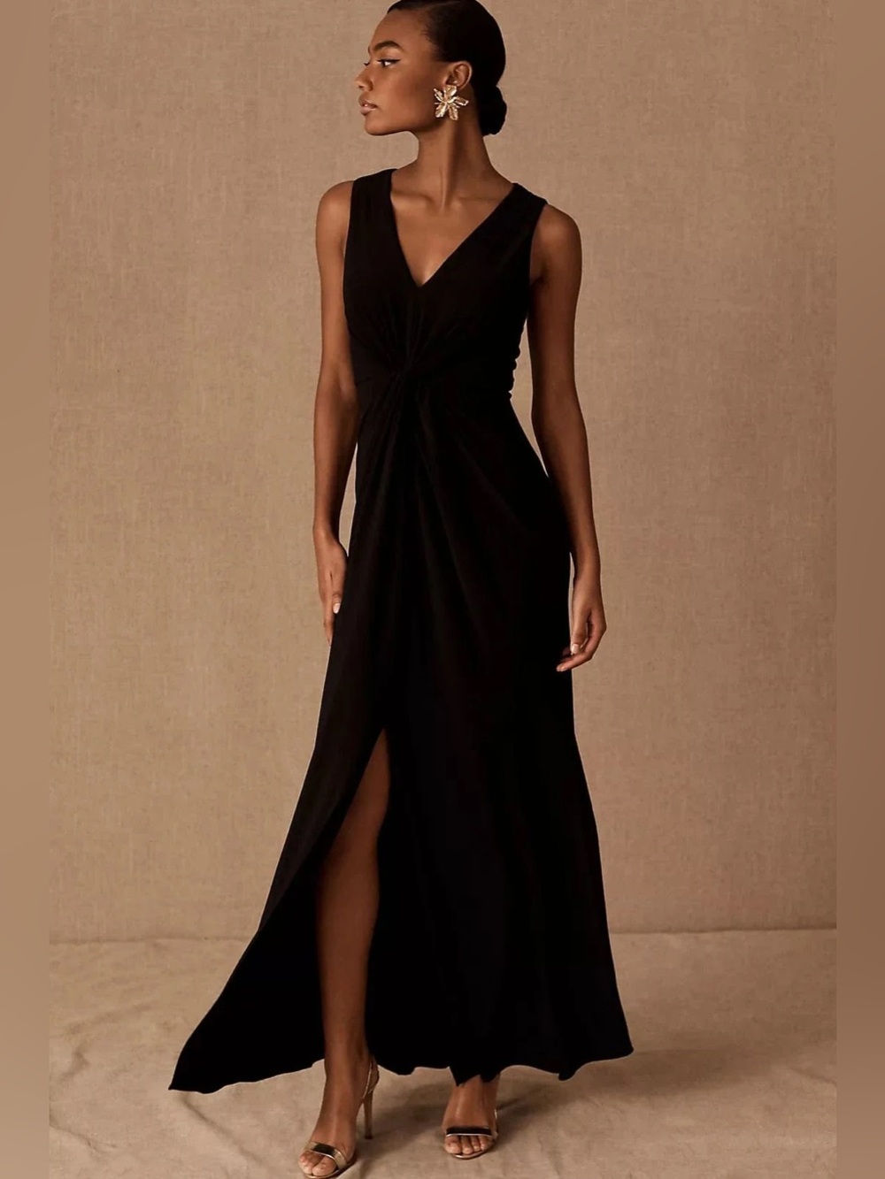 BHLDN Black Cortine Maxi Dress